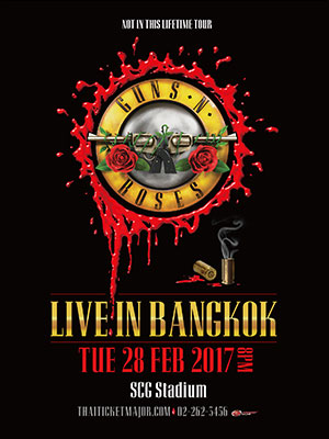 GUNS N' ROSES,ガンズ・アンド・ローゼズ,タイ,ツアー,公演,ライブ,コンサート,2017年,SCGスタジアム,バンコク
