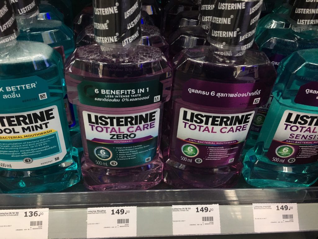 タイ,バンコク,人気,商品,リステリン,紫のリステリン,フッ素,LISTERINE,トータルケア6,個人輸入