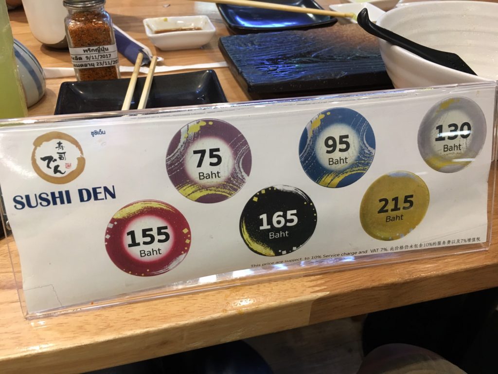 スワンナプーム空港,回転ずし,寿司,でん,グルメ,日本料理,和食,Sushi Den,Suvarnabhumi Airport