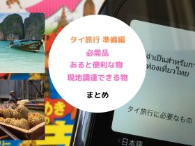 タイ旅行,バンコク旅行,必需品,必要な物,準備,現地で購入できる物,リスト,まとめ